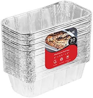 Stock Your Home 1 Lb Aluminum Foil Mini Loaf Pans (30 Pack) Disposable Small Loaf Pan – 1 Pound Baking Tin Liners, Perfect to Bake Cakes, Bread Loaves, and Meat - 6 x 3.5 x 2