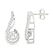 DGOLD Sterling Silver Round Diamond In Motion Fashion Earring (1/4 cttw)