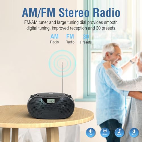 Reproductor de CD portátil con dos altavoces integrados 3