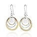 Two Tone Circle and Disc Earring 925 Sterling Silver & 14k Gold Filled Dangle Earrings