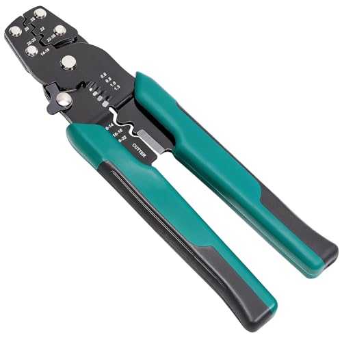 Pasfitloli Wire Crimper for Insulated/Bare/Heat Shrink Connectors 10-22 AWG, 3rd Generation Wire Crimping Tool, Multifunctional Crimpers for Crimping, Stripping, and Cutting
