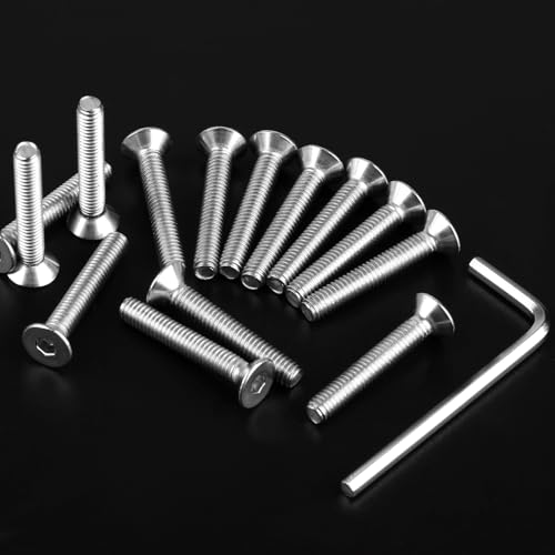 Kayqbonke 60 Stück M4 X 25mm Senkkopfschrauben mit Innensechskant, Senkkopfschrauben Aus Rostfreiem Stahl DIN 7991/ISO 10642, Senkkopfschraube für Mechanischen Geräten, Elektronischen Geräten