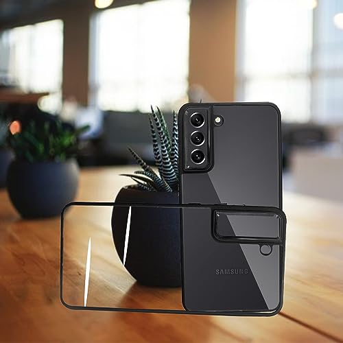 Image of A rtistque Ultra Hybrid Clear Back Cover Case for Samsung Galaxy S21 FE | Drop Protection | Transparent | Smooth TPU Sides - Black