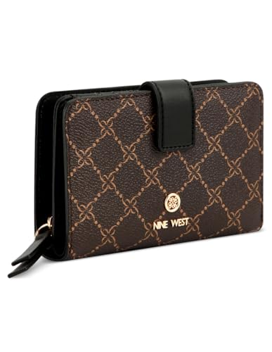 Nine West Lockup 9s French Wallet, Brown Black