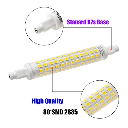 Attaljus R7S Led Bulb 118Mm Dimmable, 80W Halogen Bulbs Equivalent, 10W 120V 1000Lm Double Ended J118 4.65" Floodlight, 3000K Warm White J Type Light Bulb For Flood Lamp (2 Pack) #TOP2