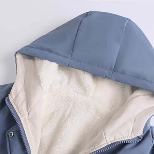 XUNRYAN Teen Girls Winter Jackets Sherpa Lined Quilted Lightweight Jacket Warm Cotton Down Coat Hooded Parka Anorak Outwear3