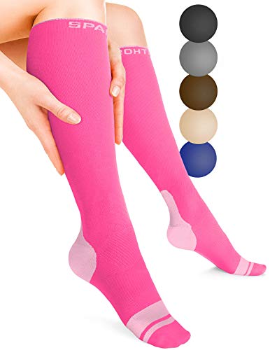 Sparthos Compression Socks (20-30mmHg) - Knee High Sock for Sport, Running, Travel, Medical