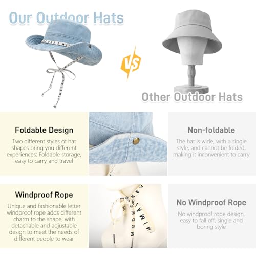 Image of SANNIDHI Sun Hats for Women Bucket Hat for Women, Wide Brim Summer UV Protection Beach Hat, Outdoor Casual Womens Hats with Chin Strap, Fashion Ladies