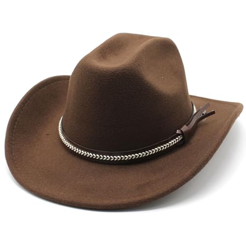 Chapeau de cowboy en feutre marron idéal pour festivals et sorties