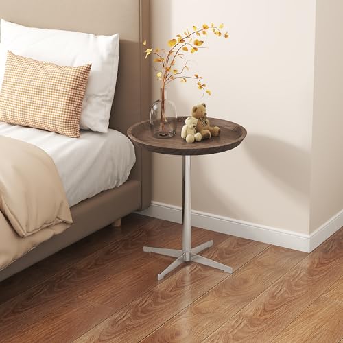 Vmopu HWET01-3 End Table: Side Table With Wood Top & Stainless Steel Leg, Coffee - Table For Living Room thumb #1