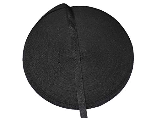 Menghuan Baumwoll-Twill-Schrägband Schwarz 49 m