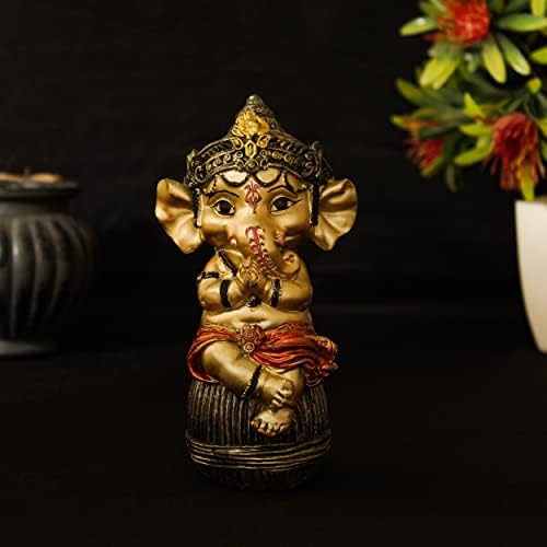 TIED RIBBONS Ganesh Idol for home décor - Decorative Ganesha Statue for Decoration (16 cm X 12.9 cm)