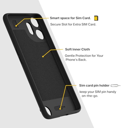 Image of Amazon Basics Back Cover for CMF by Nothing Phone 2 Pro 5G | Full Camera Protection | TPU Soft Flexible Shockproof Bumper Case(Black)