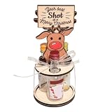 CRGANGZY Elch, Pinguin, Weihnachtsmann, Festival-Thema, Weihnachten, lustiges Cartoon-Flaschenregal, hölzernes stehendes Weinregal auf der Arbeitsplatte for Weihnachtsparty-Dekorationen