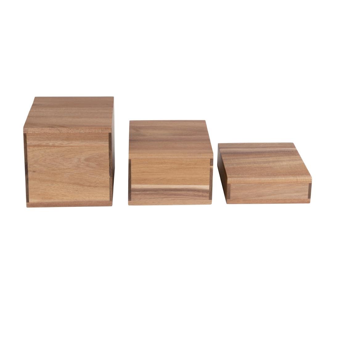Olympia Piatti rotondi in legno di acacia, 200 mm, resistenti, durevoli, facili da pulire, eleganti ristoranti, bar, bistrot e ristoranti, piatti da portata