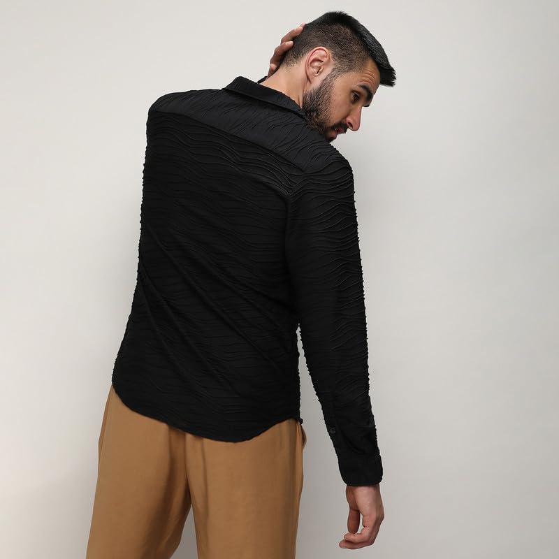 Image of CAHOOT Men's Shirt for Casual Wear | Spread Collar | Short Sleeve | Regular Fit | Button Closure | Shirt Crafted with Comfort Fit for Casual Wear