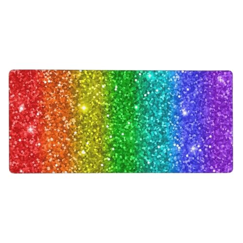 Tapis de souris grand format arc-en-ciel 40x90cm en caoutchouc