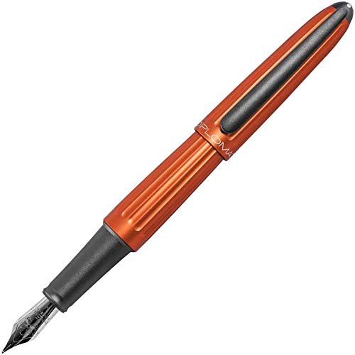 Diplomat - Aero - Fountain Pen In Stainless Steel - Medium - Orange - Resistant And Elegant - High End - 5 Years Warranty #TOP2