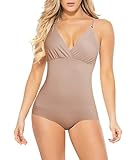 COMFREE Mujer Body Reductor sin Costuras Adelgazantes Bodysuit Abdomen Cintura Adelgazar Beige M
