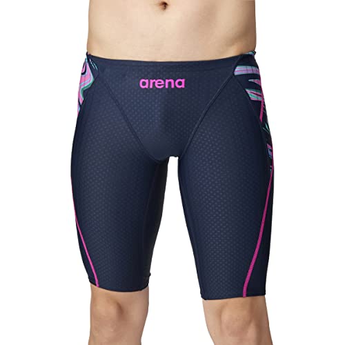 arena(アリーナ) 競泳水着 レース用 メンズ AQUA STRIPE-D マスターズSP ネイビー×ピンク(NVPK) Lサイズ FAR-2565M