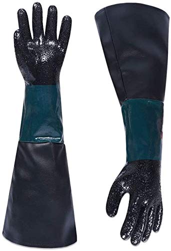 Máquina de chorro de arena Guantes especiales Guantes de chorro de arena Guantes protectores forrados de PVC de 60 cm más