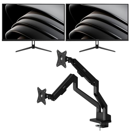 Image of Pixio Two PX278 Wave 27 inch 180Hz Refresh Rate FHD 1440p Resolution Fast IPS Panel 1ms GTG Response Time Gaming Monitor and PS1D Wave Black Dual Monitor Arm - Fits up to 32 inches and 19.8lbs