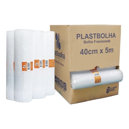 Plastico Bolha Bobina 40cm x 5 Metros Caixa Com 20 Unidades 40 Micras Resistente