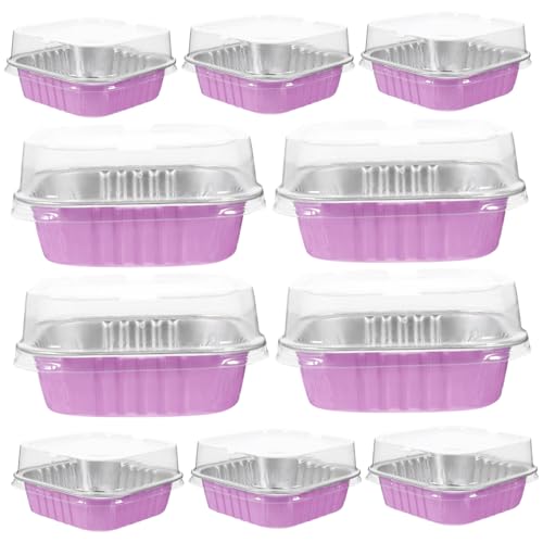 STOBAZA Aluminum Baking Cups Lids Cake Box with Heat-resistant Liner Perfect for Bbq Parties