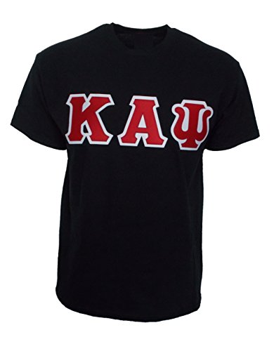 Mega Greek Mens Kappa Alpha Psi Letter T-Shirt (X-Large, Black)