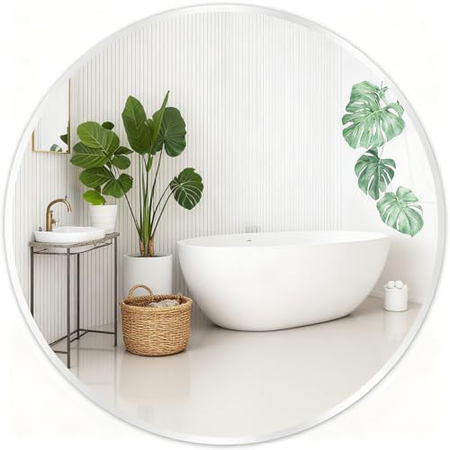 Fabuday Silver Round Mirror for Wall 26 inch - Circle