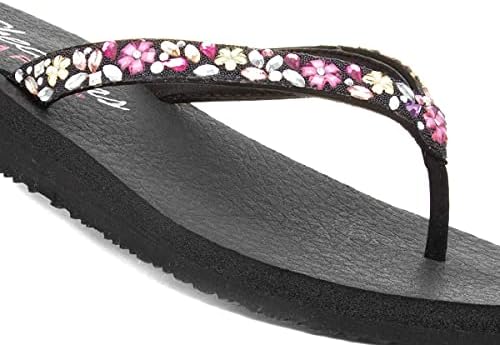 Skechers Cali Women's womens Meditation - Daisy Garden Flip Flop, Black/Multi, 9 US | Image 5