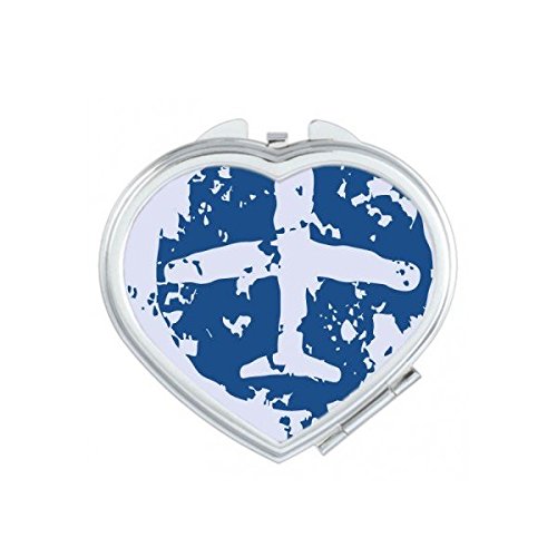 Miroir de poche haut de gamme au design de coeur bleu créatif