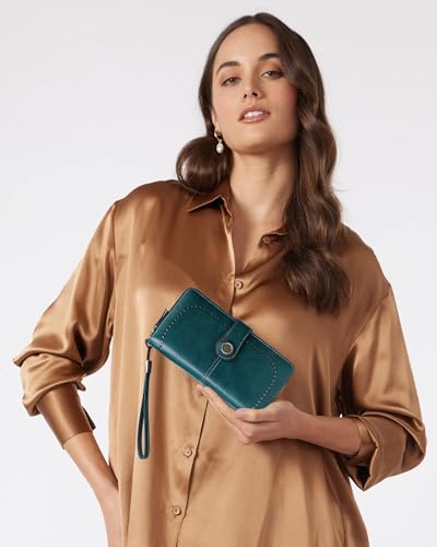 Image of Women's RFID Blocking Wallet Large Zip Around Leather Clutch with Wristlet | Large Capacity, 23 Card Slots, 2 ID Windows, Phone Holder, Soft PU Leather, RFID Secure, Coin Pocket, Checkbook Holder