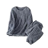 *【Ensemble deux pièces】:Ce pyjama d'hiver en polaire pour femme comprend un haut et un pantalon. Vous pouvez également porter le pantalon et le haut séparément et les associer librement à d'autres vêtements. Il offre un confort inégalé pour les matins et les journées fraîches. C'est un excellent choix pour sortir les poubelles ou partir en promenade.