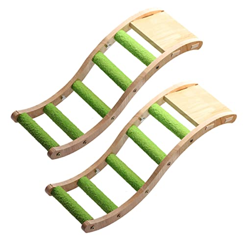 SUPVOX Parrot Wooden Ladder Budgerigar Climbing Toy Bird Cage Supplies for Small Birds