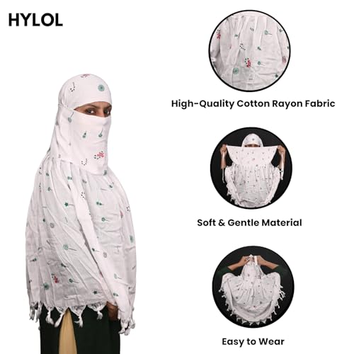 Image of HYLOL Pure Cotton Innovative Stylish Printed Pattern Fancy Scarf With Sun Protection Cover Face Cotton Mask for Women's and Girls