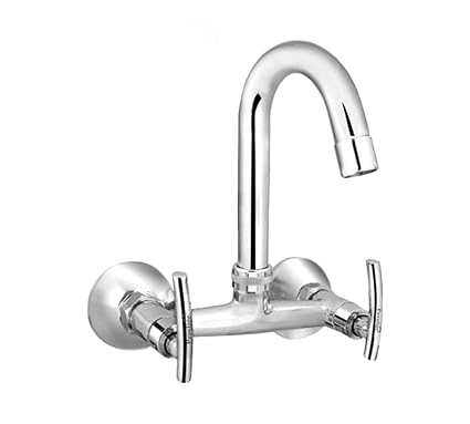 Prestige C-2 Sink Mixer C-2 Sink Mixer Chrome Silver platet Tap Faucet Bib Cock Angle Cock Pillar Tap Bathroom Tap Mixer Faucet (Wall Mount Installation Type)