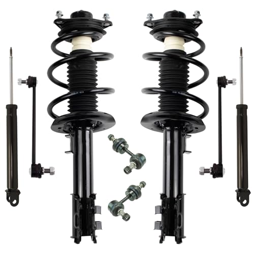 Image of TRQ Front and Rear Suspension Kit Complete Strut & Coil Spring Assembly Shock Absorber Sway Bar Stabilizer Link Compatible with 2012-2014 Hyundai Sonata 2012-2015 Kia Optima