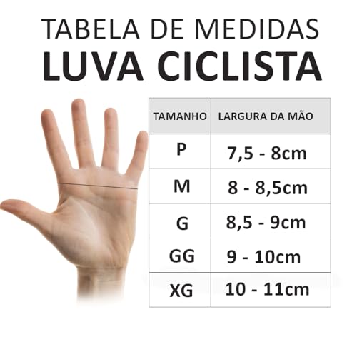 Luva Meio Dedo Gel Ciclista S. R. Pró - Palma Couro (P, Cinza/Preto)