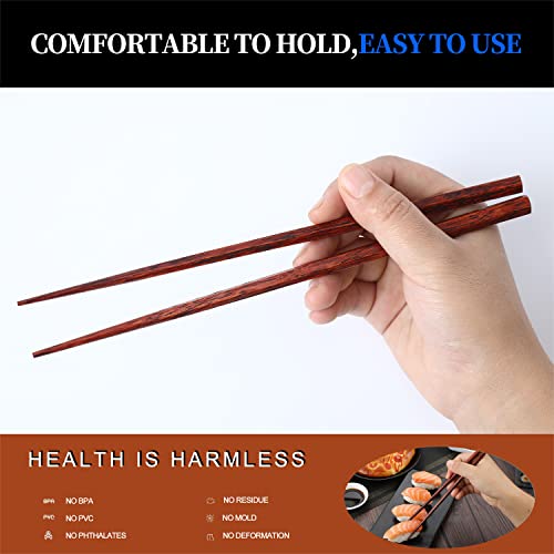 Hualan Japanese Natural Wood Chopstick Set Reusable Classic Style Chopsticks Authentic Chopsticks 5 Pairs Gift Set, Lightweight Chop Sticks Hexagon #TOP4