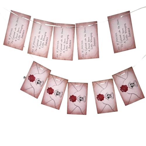 Zauberer Magische Buchstabe Banner Girlande Hogwart-Stil Umschlag Wimpelkette Harry Potters Party Dekoration