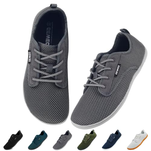 Geweo Barefoot Shoes Women Minimalist Sneakers For Men Extra Wide Toe Box Zero Drop Sole Arch Support Flat Running Walking Footwear Size 10 Women/8 Men Casual Breathable Lightweight Grey 41 #TOP8