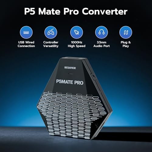 BESAVIOR P5 MATE PRO USB Adapter for PS5/PS5 Slim/PS5 Pro, Plug