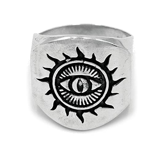 Bague homme en argent oeil soleil 925 le cadeau idéal massif avec poinçons
