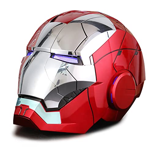 QCFGJBJK Iron MK5 - Capacete com controlo de voz para cosplay, cosplay, abertura/fecho, olhos LED 1:1, modelo de máscara