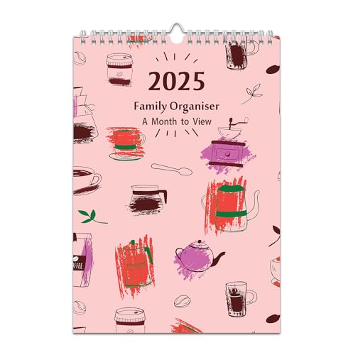 Arpan 2025 Large A3 Family Organiser Calendar One Month to View, Home Planner Calendar with 5 Columns