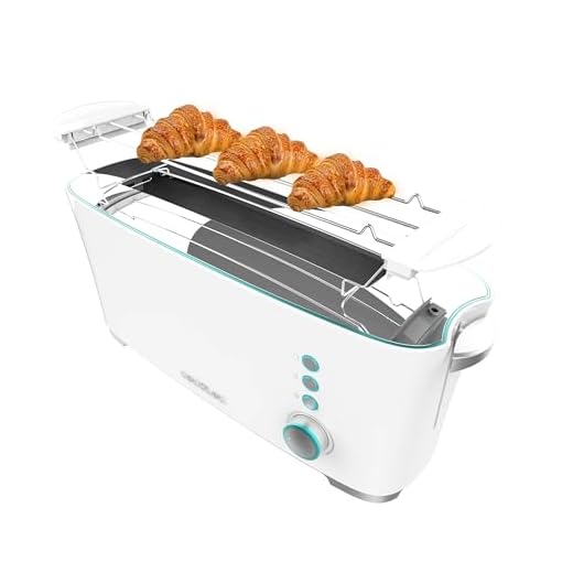 Cecotec Tostador Toast&Taste Extra W,1000W de Potencia, Doble ranura XL para panes gruesos, Sistema autocentrado, 7 Posiciones de tostado, Expulsión Automática, Recogemigas