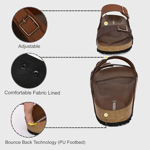 Image of Centrino Men's Berkin-Style Slip-On Sandals | Open Toe Design | Soft PU Footbed | Lightweight & Comfortable | Arch Support | On-Grip Sole | Casual Outdoor Wear (9209)