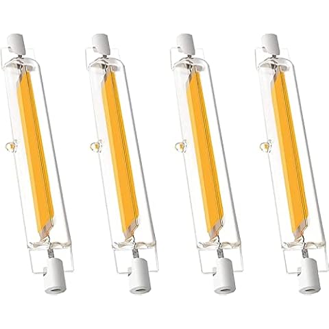 Furado R7S LED Bulb, 10W R7S 78mm LED COB Light, Warm White 3000K Dimmable 10W R7S LED Bulbs, Replacement for 100W Halogen Bulbs, COB Double Ended Base, 360° Beam Angle, AC 220-240V, 4PCS Cover