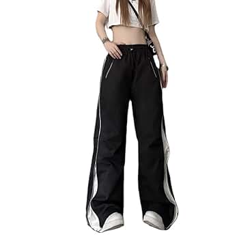 Y2k studs cargo pants フレアパンツ Cyber Fairy Grunge Pants,Y2K Aesthetic Cargo Track Pants